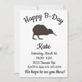 Invitation Joyeux B-day Kiwi oiseau tropical (Devant)