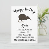 Invitation Joyeux B-day Kiwi oiseau tropical (Debout devant)