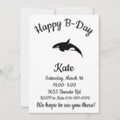 Invitation Joyeux B-day Orca Whale (Devant)