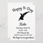 Invitation Joyeux B-day Orca Whale (Devant / Derrière)