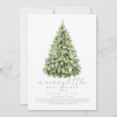 Invitation Joyeux Baby shower d'arbre de Noël (Devant)