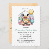 Invitation Joyeux Baby shower de canard (Devant / Derrière)
