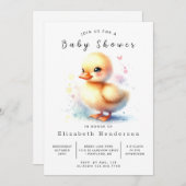 Invitation Joyeux Baby shower de canard à imprimer (Devant / Derrière)