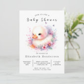 Invitation Joyeux Baby shower de canard en ligne (Debout devant)