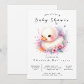 Invitation Joyeux Baby shower de canard en ligne (Devant / Derrière)