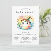Invitation Joyeux Baby shower de chouette imprimable (Debout devant)