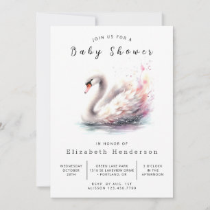 Invitation Joyeux Baby shower de cygne imprimable