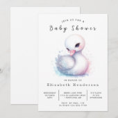 Invitation Joyeux Baby shower de cygne imprimable (Devant / Derrière)