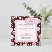 Invitation Joyeux Baby shower de filles aux points roses (Debout devant)