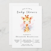 Invitation Joyeux Baby shower de girafe à imprimer (Devant / Derrière)