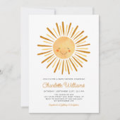 Invitation Joyeux Baby shower de saumons jaunes (Devant)