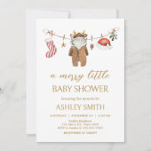 Invitation Joyeux Baby shower de vêtements de Noël (Devant)