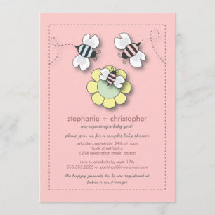 Invitation Joyeux Baby shower des couples d'abeilles