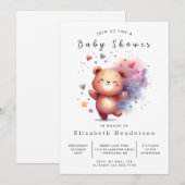 Invitation Joyeux Baby shower d'ours personnalisé (Devant / Derrière)