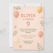 Invitation Joyeux Ballons Extravaganza fête d'anniversaire (Devant)