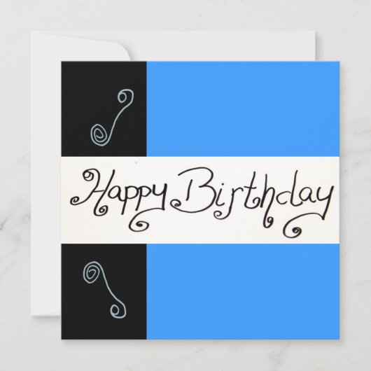 Invitation Joyeux bleu anniversaire (Devant)