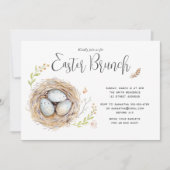 Invitation Joyeux Brunch de Pâques aquarelle (Devant)