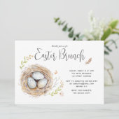 Invitation Joyeux Brunch de Pâques aquarelle (Debout devant)