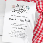 Invitation Joyeux Brunch de Pâques et chasse aux oeufs