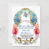 Invitation Joyeux Brunch de Pâques Oiseaux décoratifs Oiseaux (Devant)