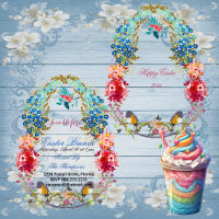 Joyeux Brunch de Pâques Oiseaux décoratifs Oiseaux