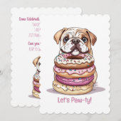 Invitation Joyeux Bulldogs anglais (Devant / Derrière)