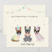 Invitation Joyeux Bulldogs français (Devant / Derrière)