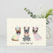 Invitation Joyeux Bulldogs français (Debout devant)