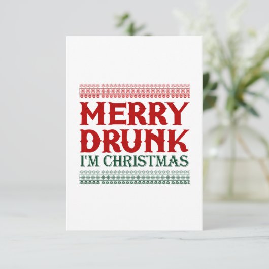 Invitation Joyeux Bûveur Je Suis Noël (Debout devant)