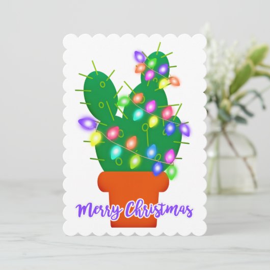 Invitation joyeux cactus de noël (Debout devant)