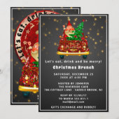Invitation Joyeux Camion Rouge Brunch de Noël Dîner Père Noël (Devant / Derrière)