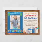 Invitation Joyeux Camper Boy Photo Fête d'anniversaire (Devant)