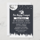 Invitation Joyeux Camper Moon Stars Forest Anniversaire (Devant)