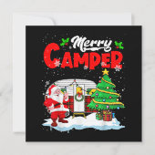 Invitation Joyeux Camper Noël Père Noël Camper Camper Camping (Devant)