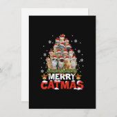 Invitation Joyeux Catmas Chat Pyjamas Noël X mas Ugly Swea (Devant / Derrière)