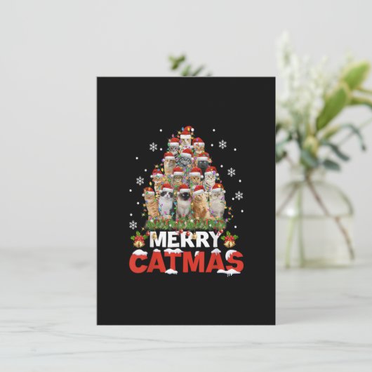 Invitation Joyeux Catmas Chat Pyjamas Noël X mas Ugly Swea (Debout devant)