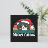 Invitation Joyeux Catmas Drôle de chat de Noël Pun (Debout devant)