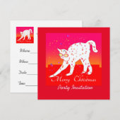 Invitation Joyeux chat de Noël (Devant / Derrière)