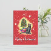 Invitation Joyeux chat de Noël (Debout devant)