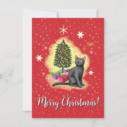 Invitation Joyeux chat de Noël (Devant)