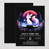 Invitation Joyeux Chat Enchanted Anniversaire (Devant / Derrière)