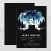 Invitation Joyeux Chat Whimsical Anniversaire (Devant / Derrière)