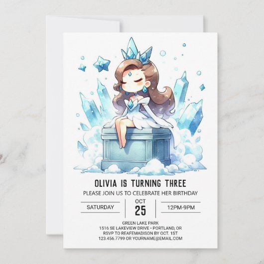 Invitation Joyeux Château Princesse Anniversaire (Devant)