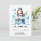 Invitation Joyeux Château Princesse Anniversaire (Debout devant)