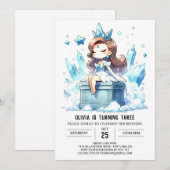 Invitation Joyeux Château Princesse Anniversaire (Devant / Derrière)