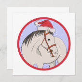 Invitation Joyeux Cheval de Noël (Devant / Derrière)