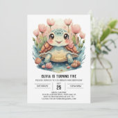 Invitation Joyeux Chic Turtle Girl Anniversaire (Debout devant)