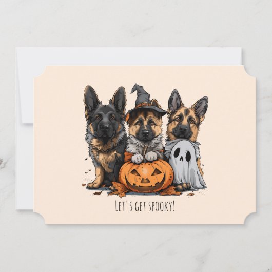 Invitation Joyeux chien berger allemand Halloween (Devant)
