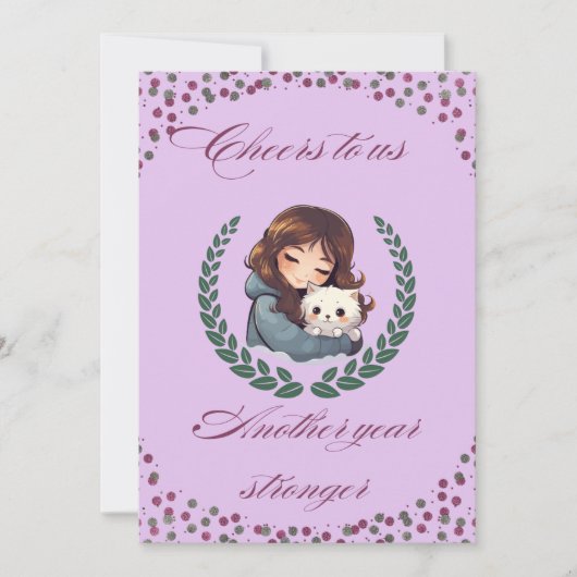 Invitation Joyeux chien d'anniversaire, chat, animaux de comp (Devant)