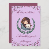 Invitation Joyeux chien d'anniversaire, chat, animaux de comp (Devant / Derrière)